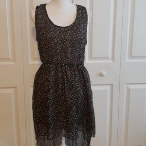 Floral print dress with lace